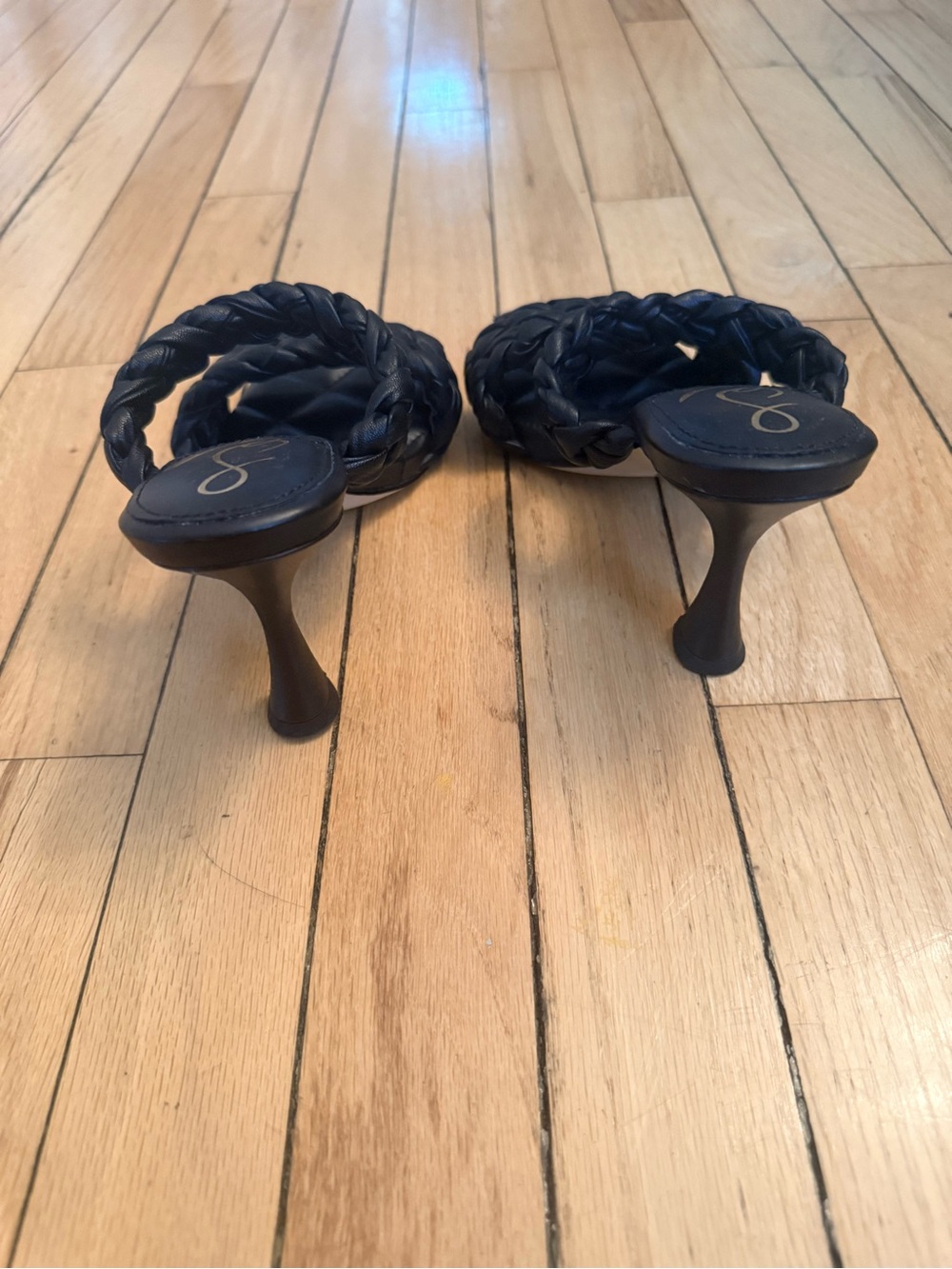 Sam Edelman Black Braided Strap High Heel Mules - Women - Picture 5 of 7